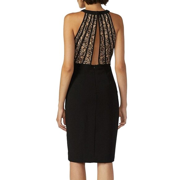 Adelyn Rae Cutout Lace Halter Cocktail Black Mini Date Night Dress Siren Wedding - Picture 6 of 14